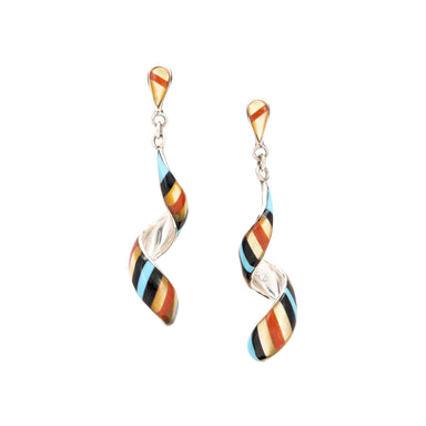 Zuni Inlay Earrings, Jewelry, Earrings, Native