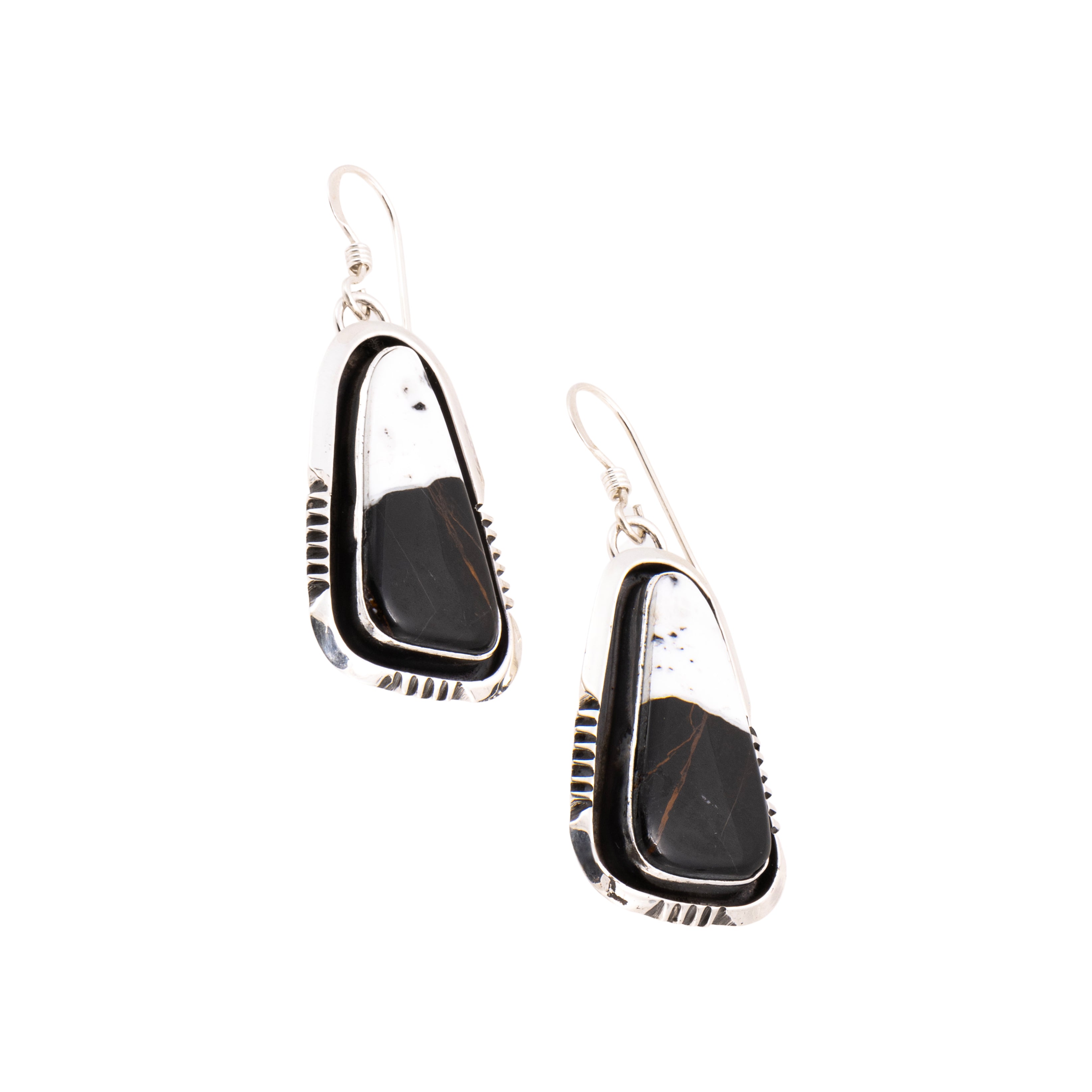 White Buffalo Turquoise Earrings, Jewelry, Earrings, Native