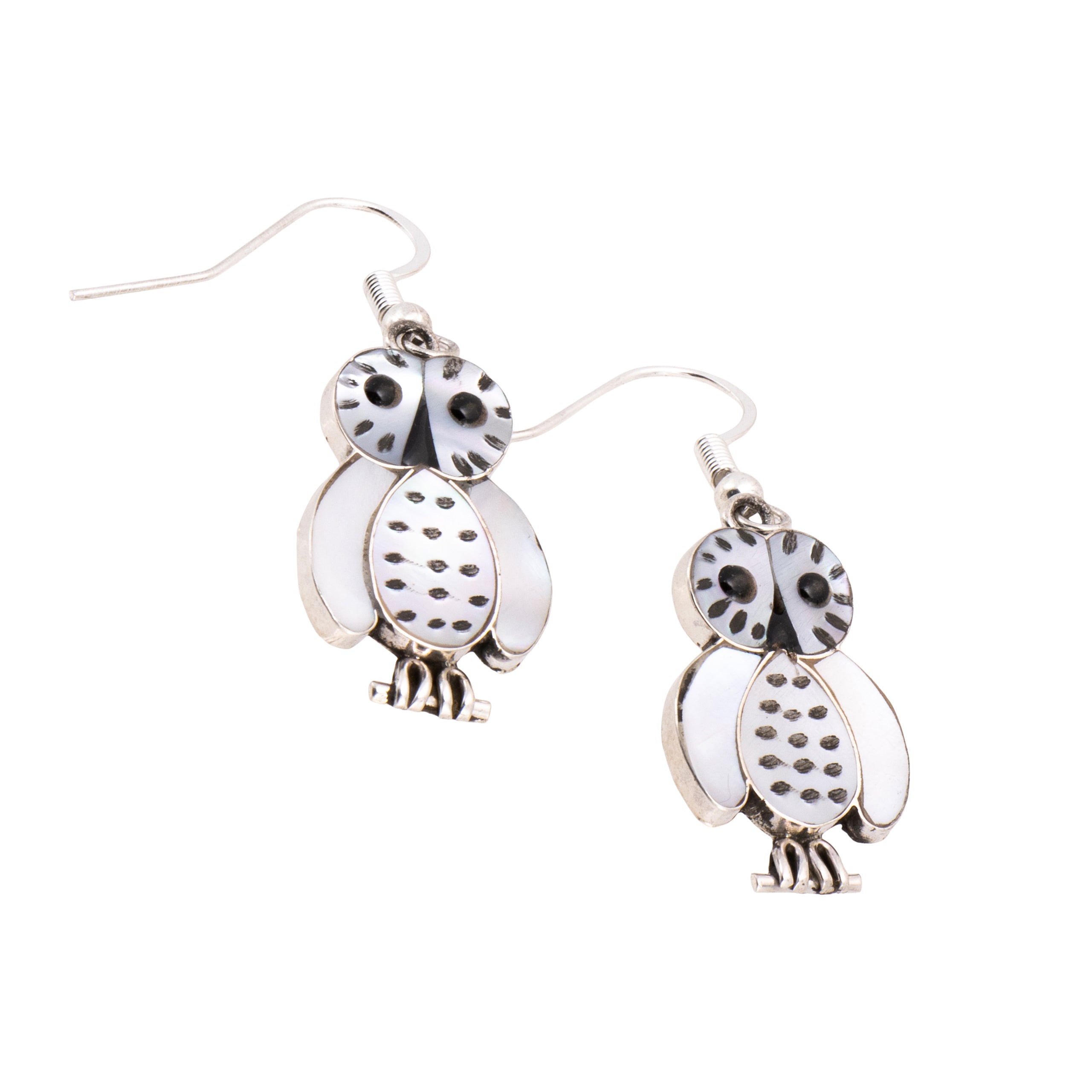 Zuni Owl Earrings, Jewelry, Earrings, Native