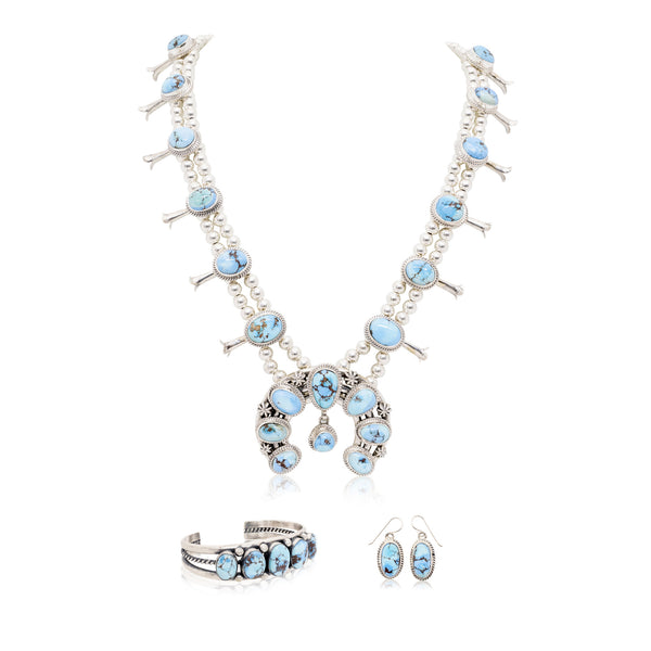 Navajo Golden Hill Turquoise Set, Jewelry, Set, Native