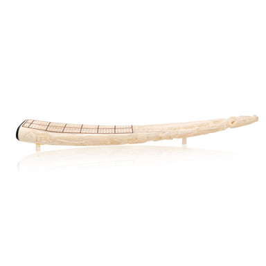 Inuit Cribbage Board, Native, Carving, Ivory