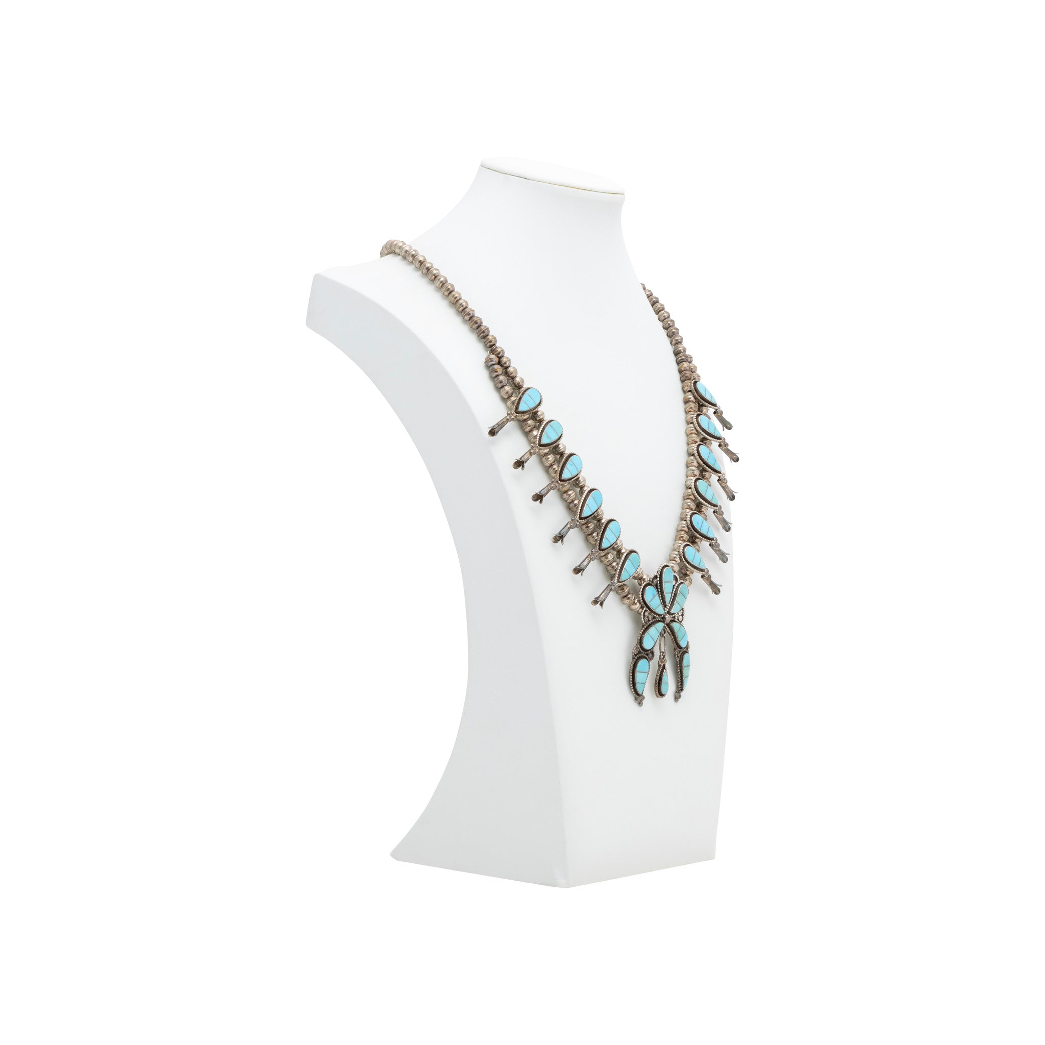 Zuni Turquoise Squash Blossom Set