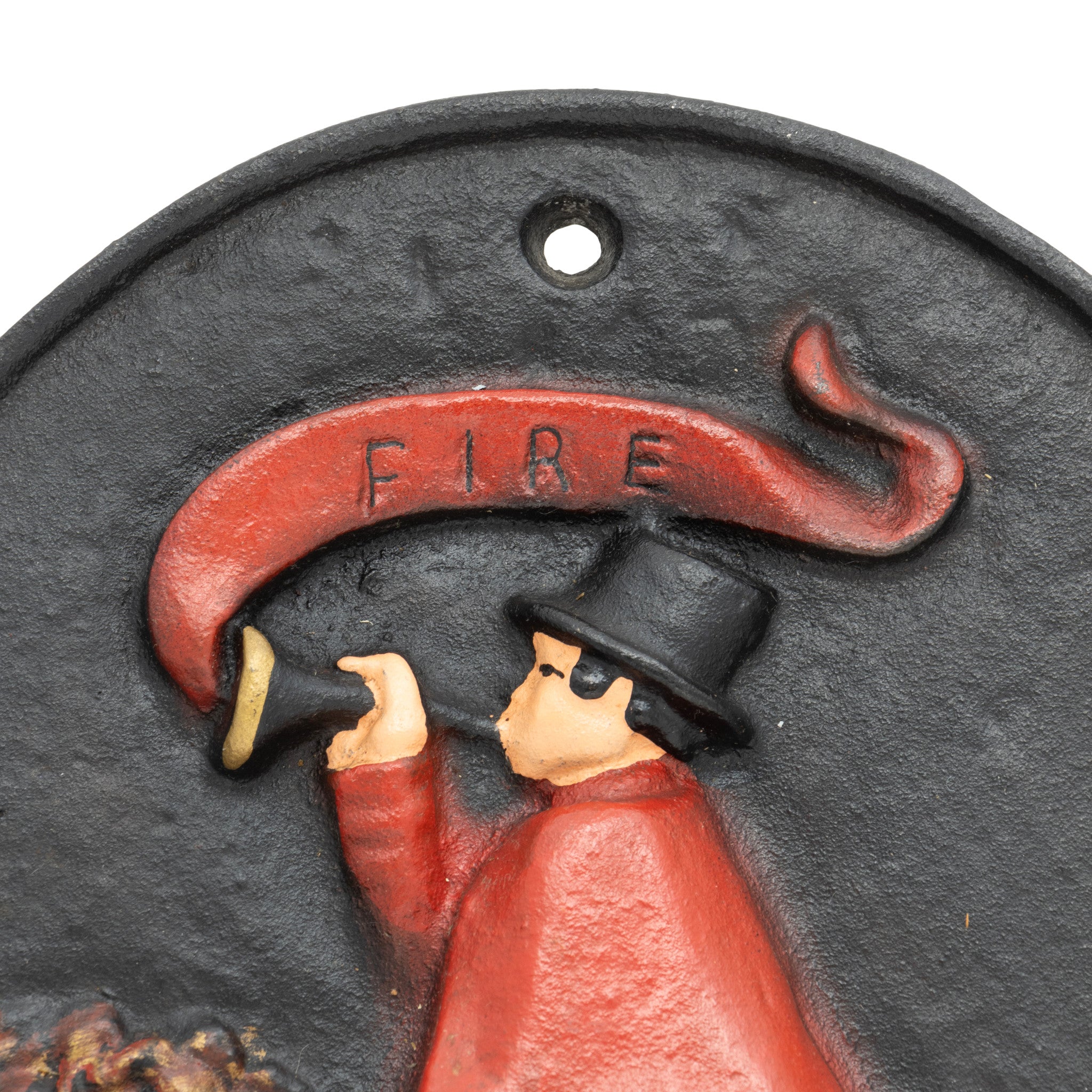 Cast Iron Fireman Fire Marker
