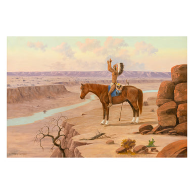 Native American Oil Painting by Charles Damrow, Fine Art, Painting, Native American
