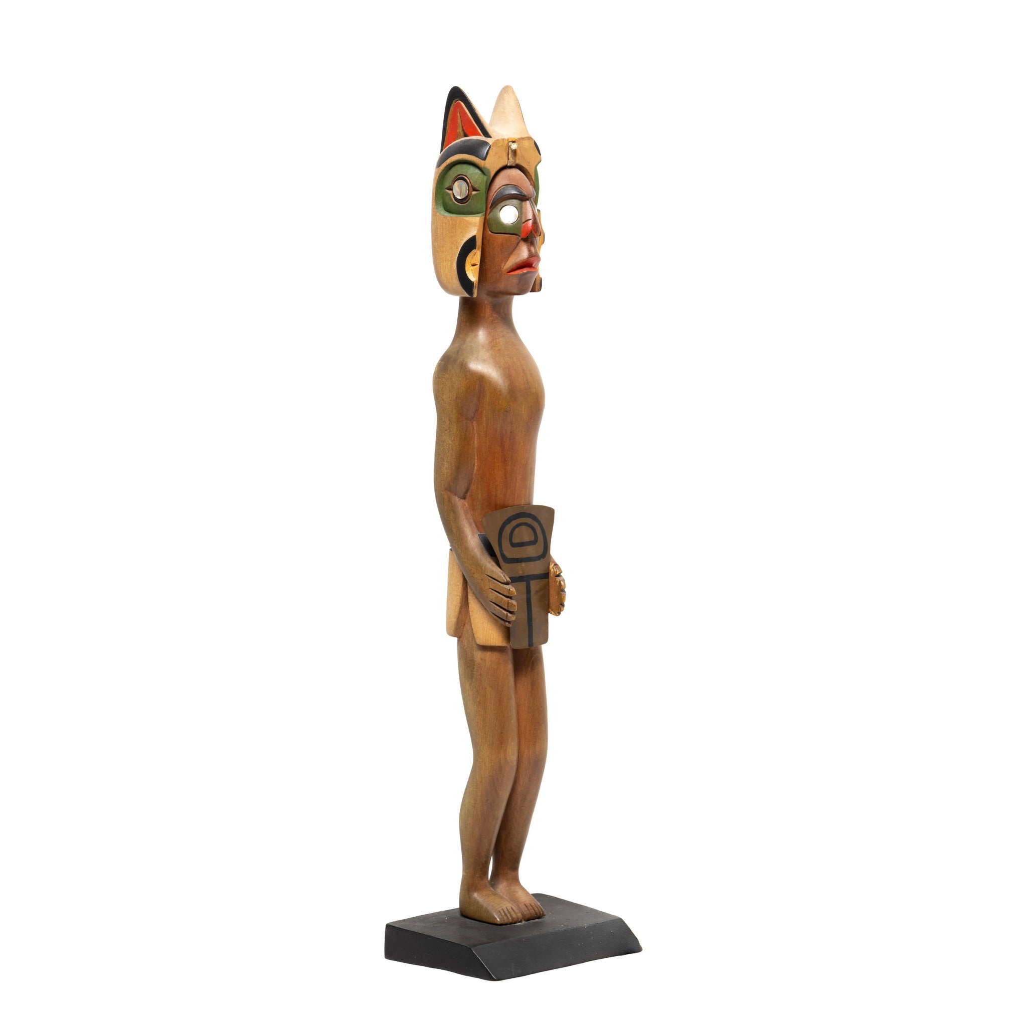 Salish "Man with Bear Mask Holding Copper" By Van Joseph