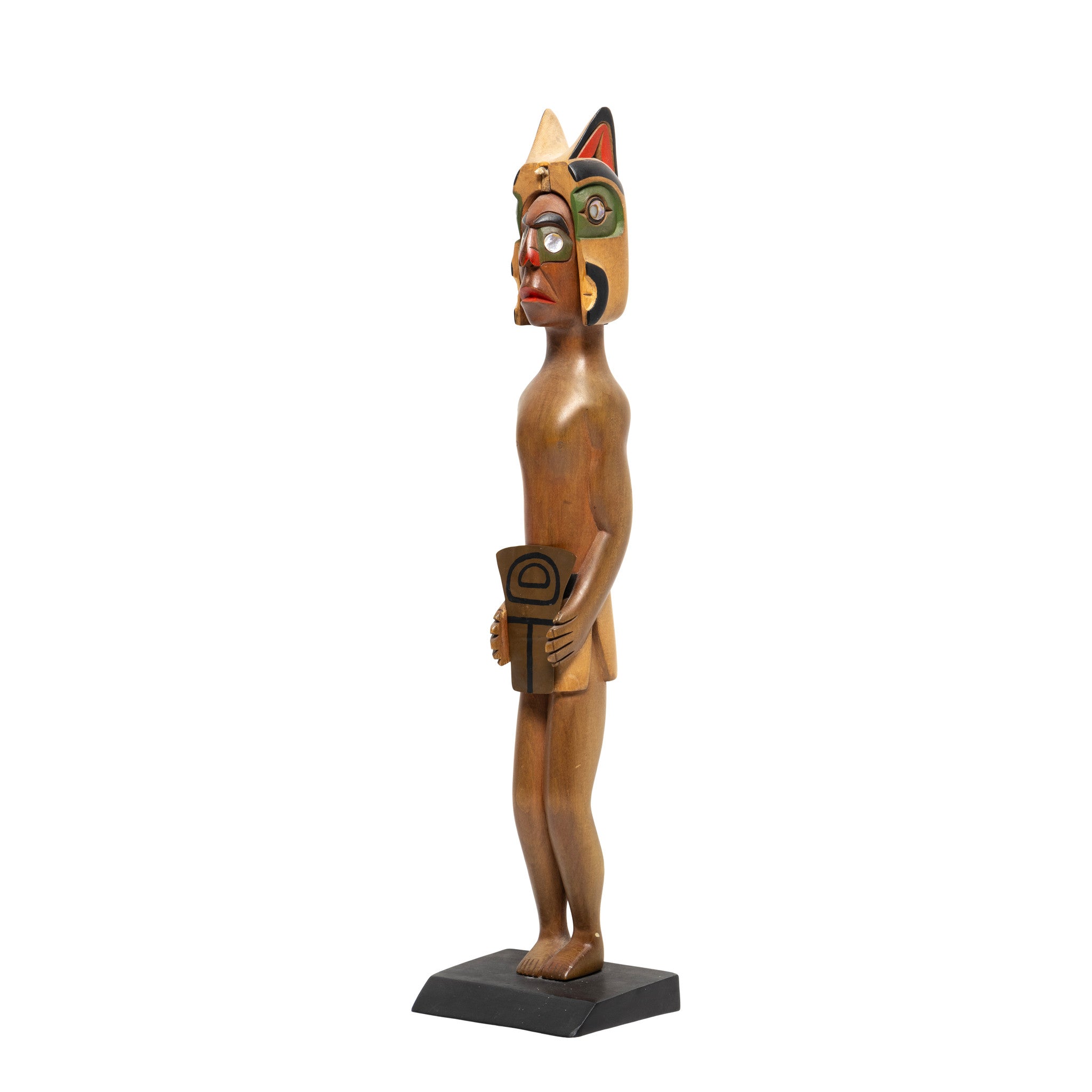 Salish "Man with Bear Mask Holding Copper" By Van Joseph