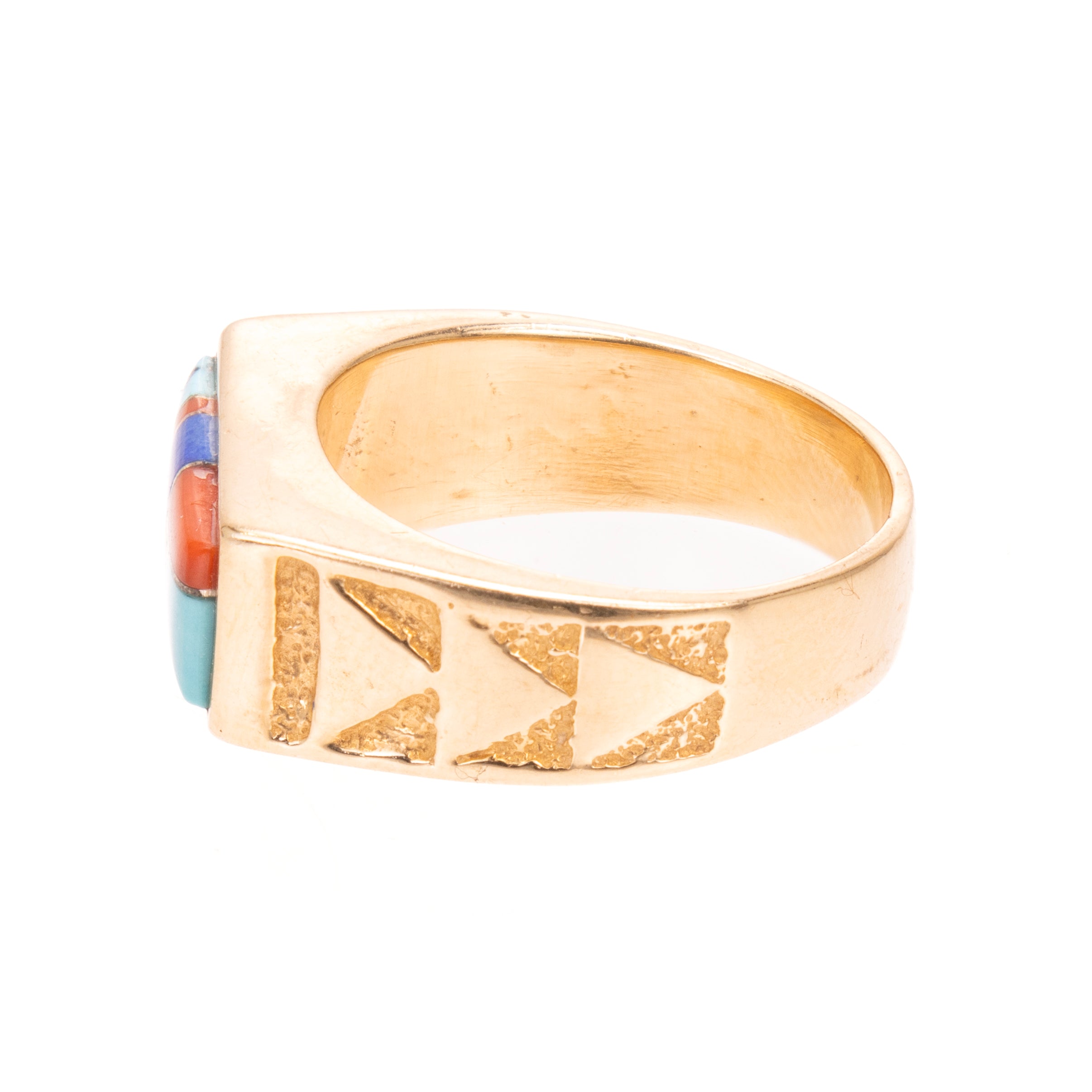 14K Gold Southwest Mosaic Ring