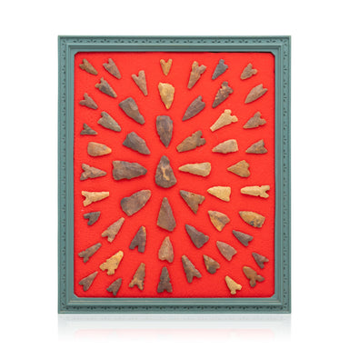 Framed Arizona Arrowheads, Native, Stone and Tools, Arrowhead