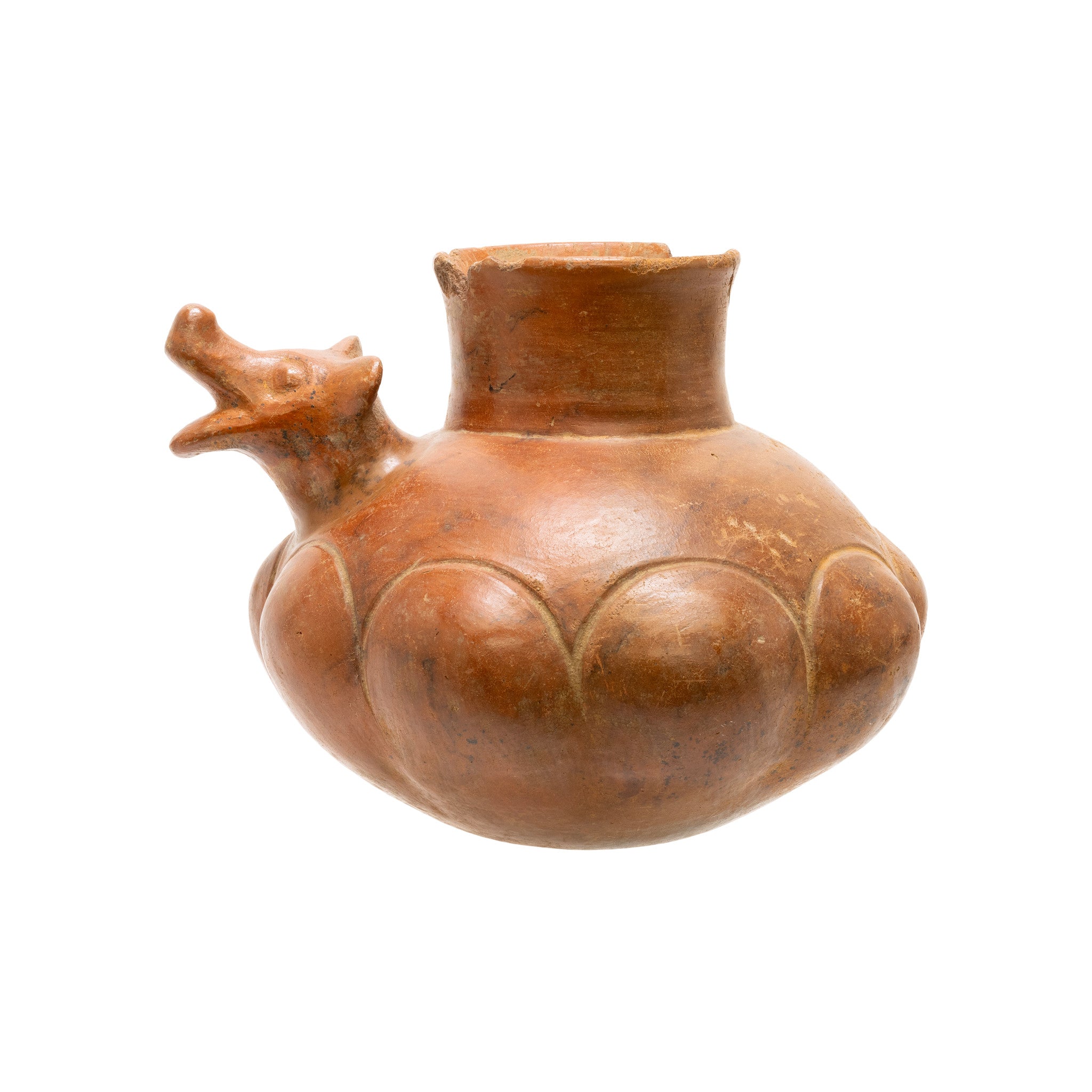 Prehistoric Large Pottery Dog Head