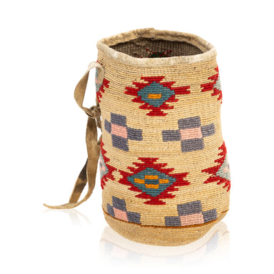 Nez Perce Corn Husk Sally Bag, Native, Basketry, Corn Husk