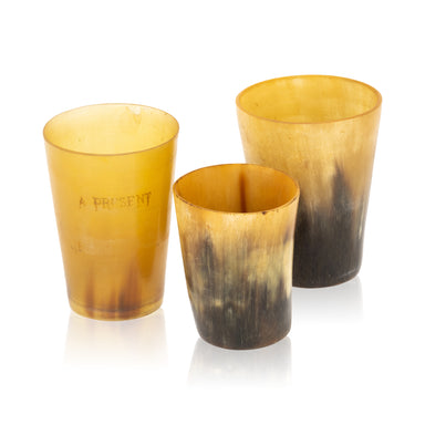 Set of Three Horn Shot Glasses, Western, Drinking, Glass