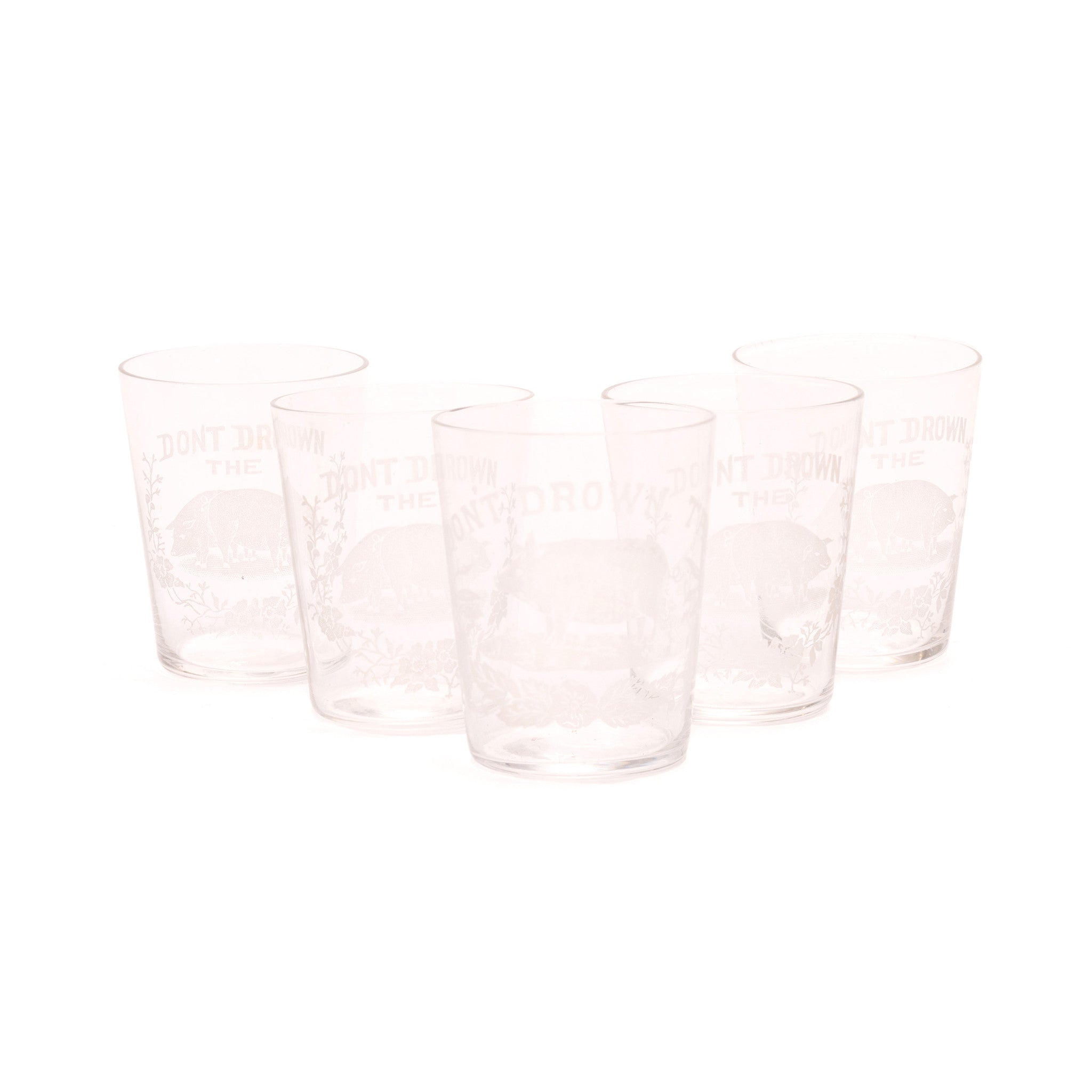 Set of Five Shot Glasses, Western, Drinking, Glass