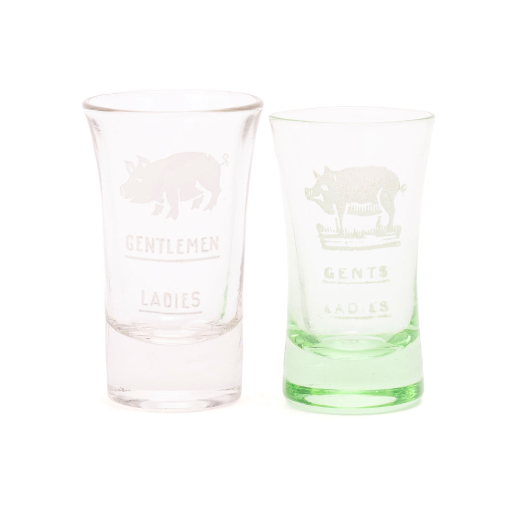 Two Shot Glasses- "Gents and Ladies"  Cisco's Gallery