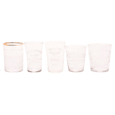 Collection of Five Shot Glasses, Western, Drinking, Glass