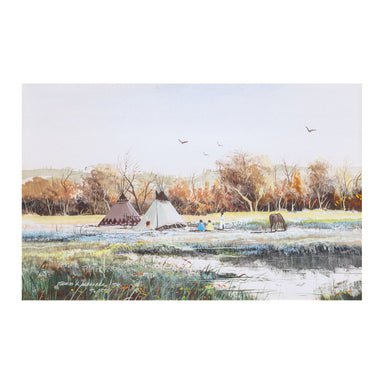 Summer Encampment by Thomas deDecker, Fine Art, Painting, Native American