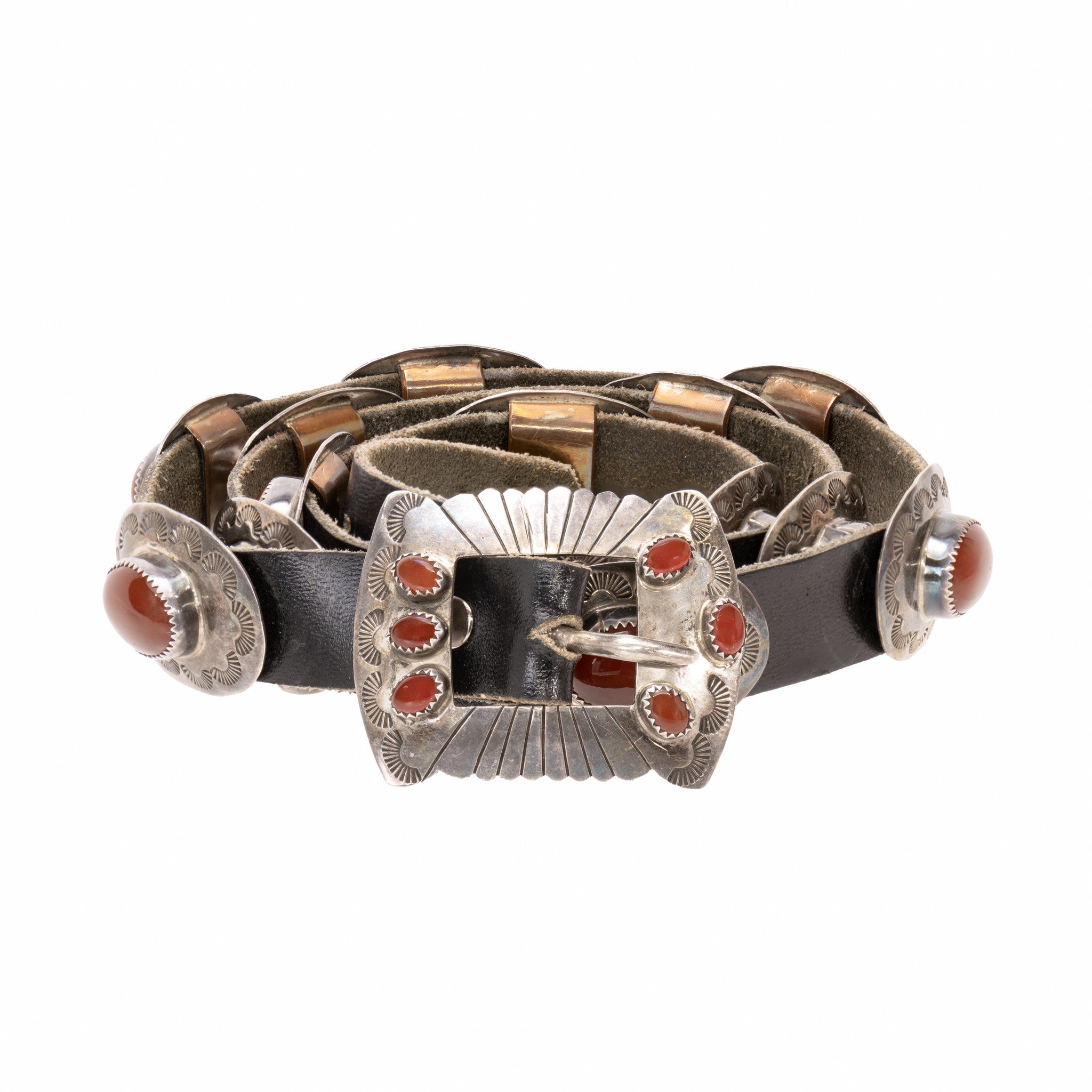 Navajo Canrnelian Concho Belt