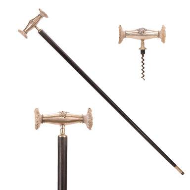 Sterling and Stag Antler Corkscrew Cane, Furnishings, Decor, Cane