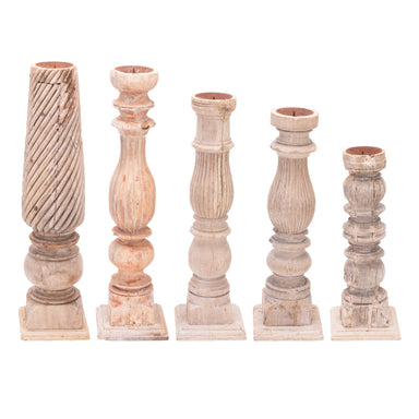 Architectural Wood Candlesticks, Furnishings, Decor, Candle Holder