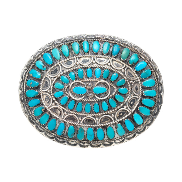 Navajo Turquoise and Silver Buckle, Jewelry, Buckle, Native