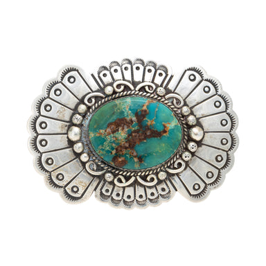 Navajo Turquoise and Silver Buckle, Jewelry, Buckle, Native