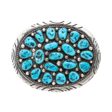 Navajo Turquoise and Sterling Buckle, Jewelry, Buckle, Native