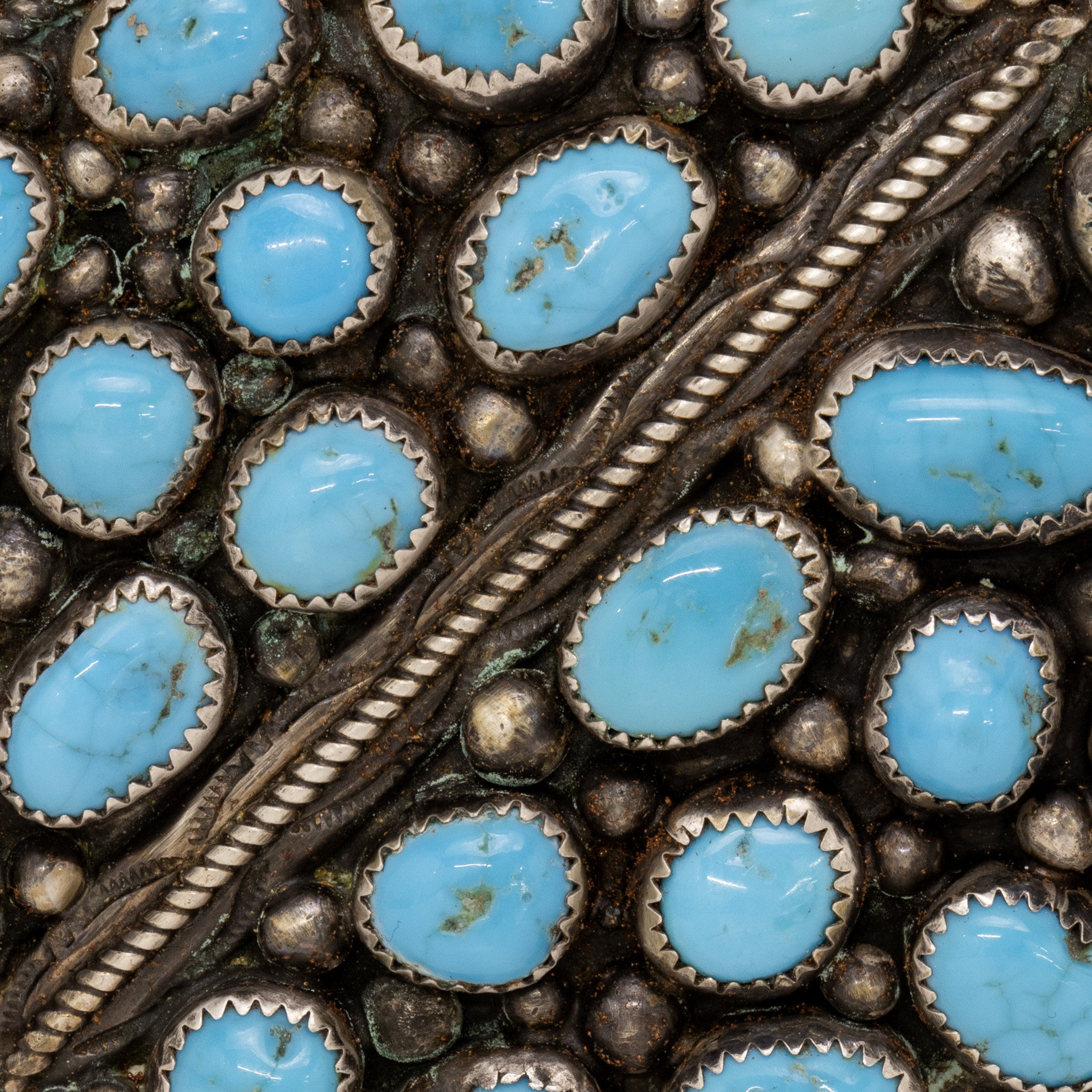 Navajo Turquoise and Silver Buckle