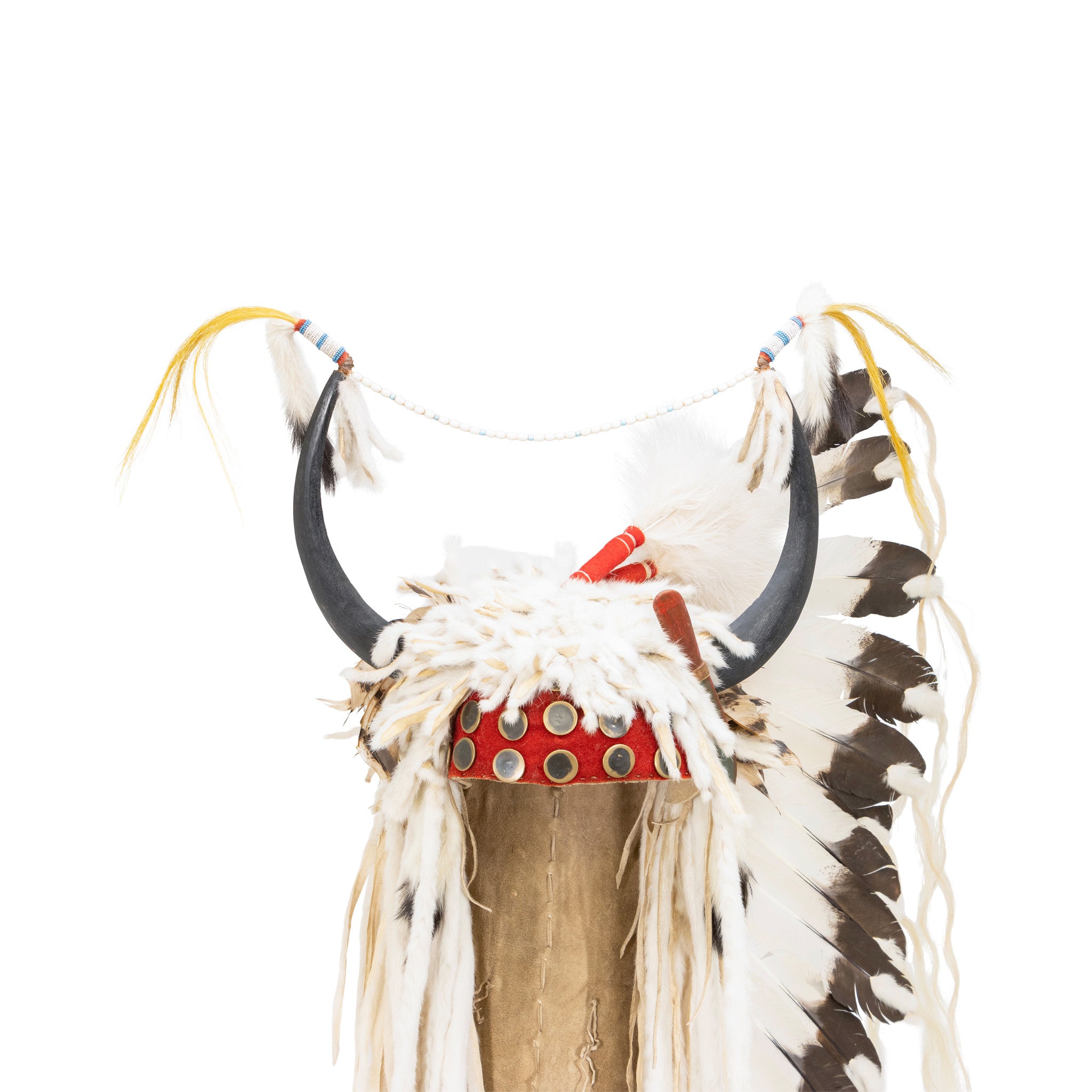 Mandan Split Horn Single Trailer Style Headdress