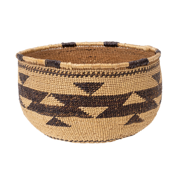 Hupa/Yurok Basket Bowl, Native, Basketry, Vertical