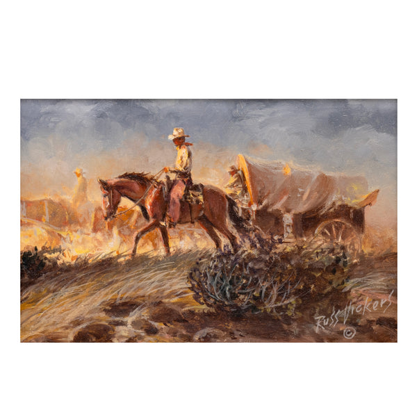 Trails West by Russ Vickers, Fine Art, Painting, Western