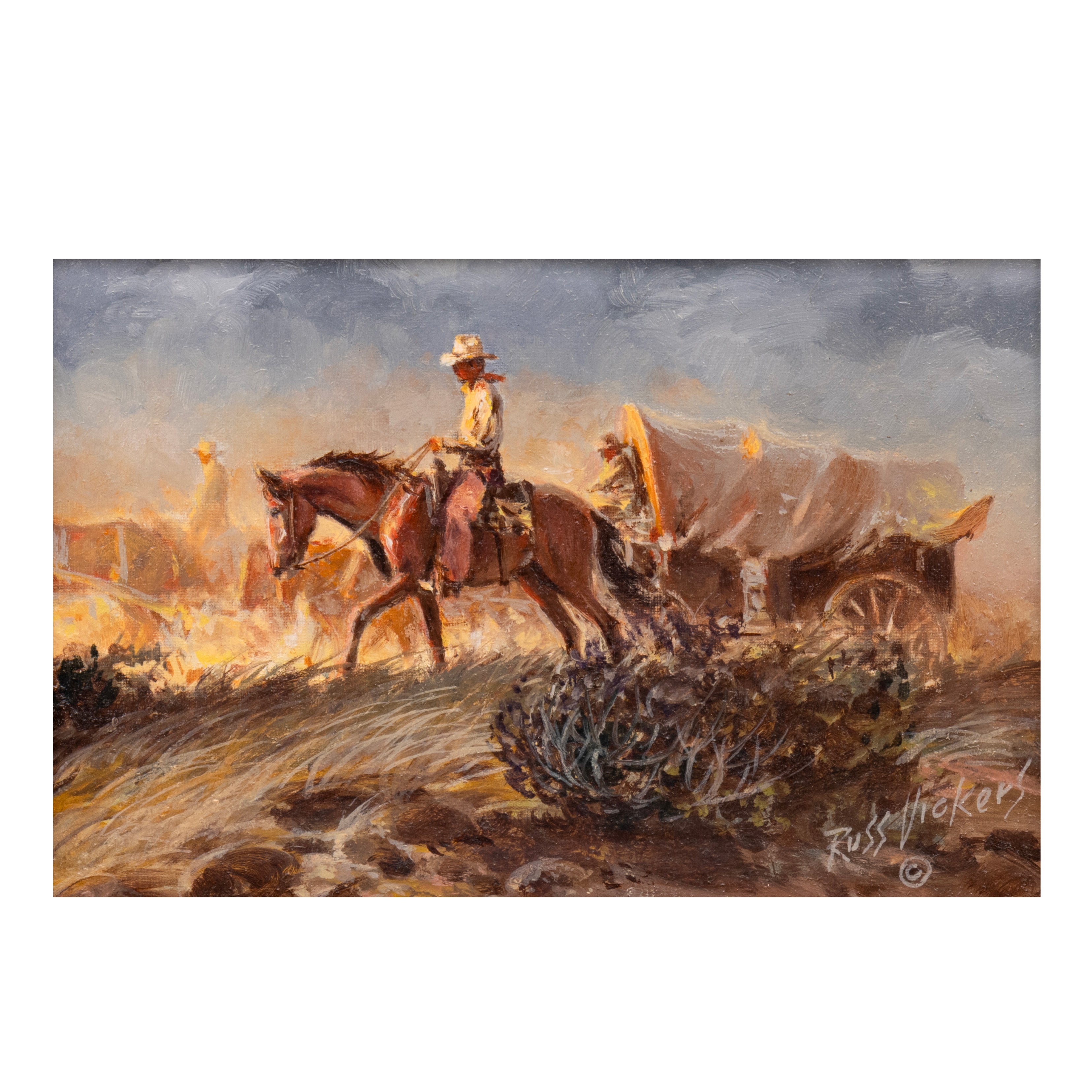 Trails West by Russ Vickers, Fine Art, Painting, Western