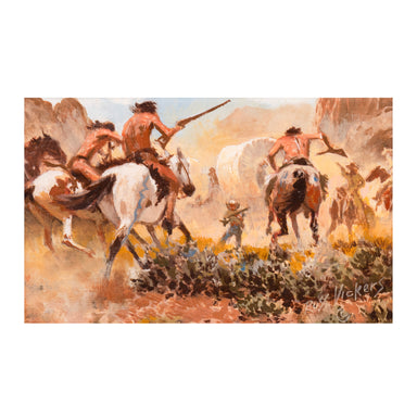Attack from the Rear by Russ Vickers, Fine Art, Painting, Native American