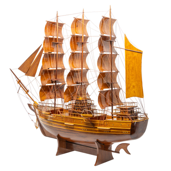 Wooden Model Ship, Furnishings, Decor, Carving