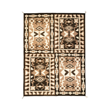 Large Navajo Storm Four Panel Rug, Native, Weaving, Floor Rug