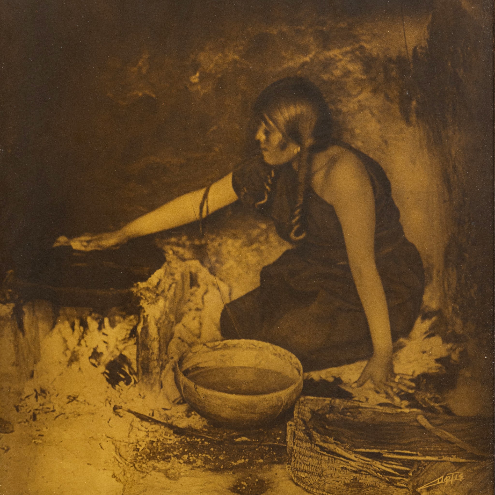 "The Piki Maker" E.S. Curtis Goldtone