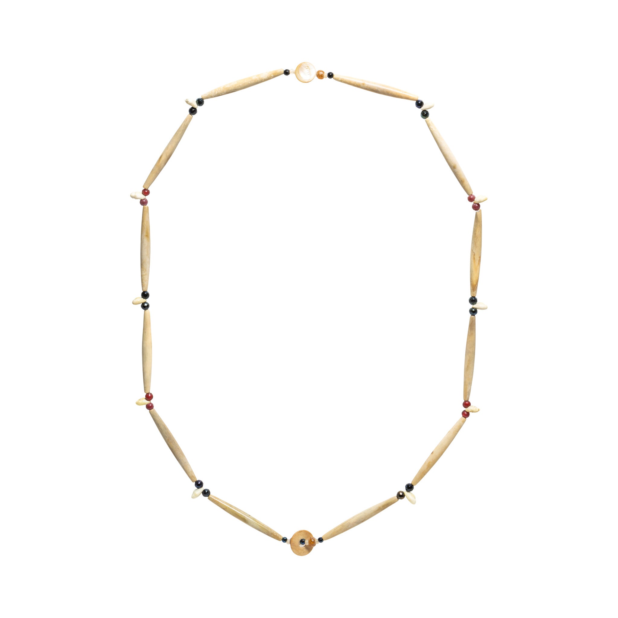 Northwest Bone Tube Necklace, Native, Garment, Necklace