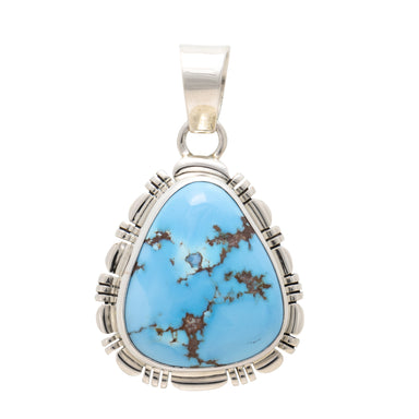 Navajo Golden Hill Turquoise Pendant, Jewelry, Necklace, Native