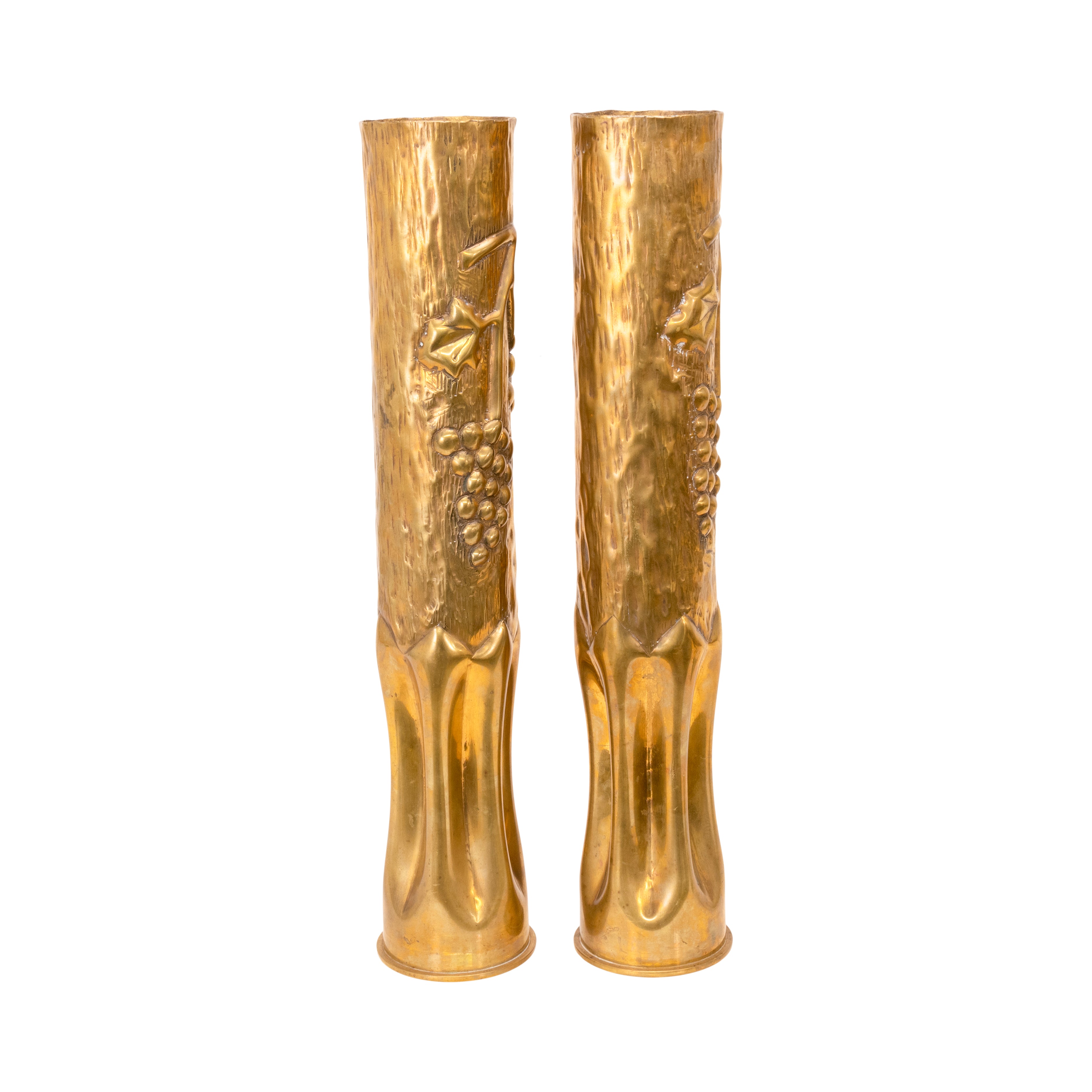 Pair WWI Trench Art Shell Casings