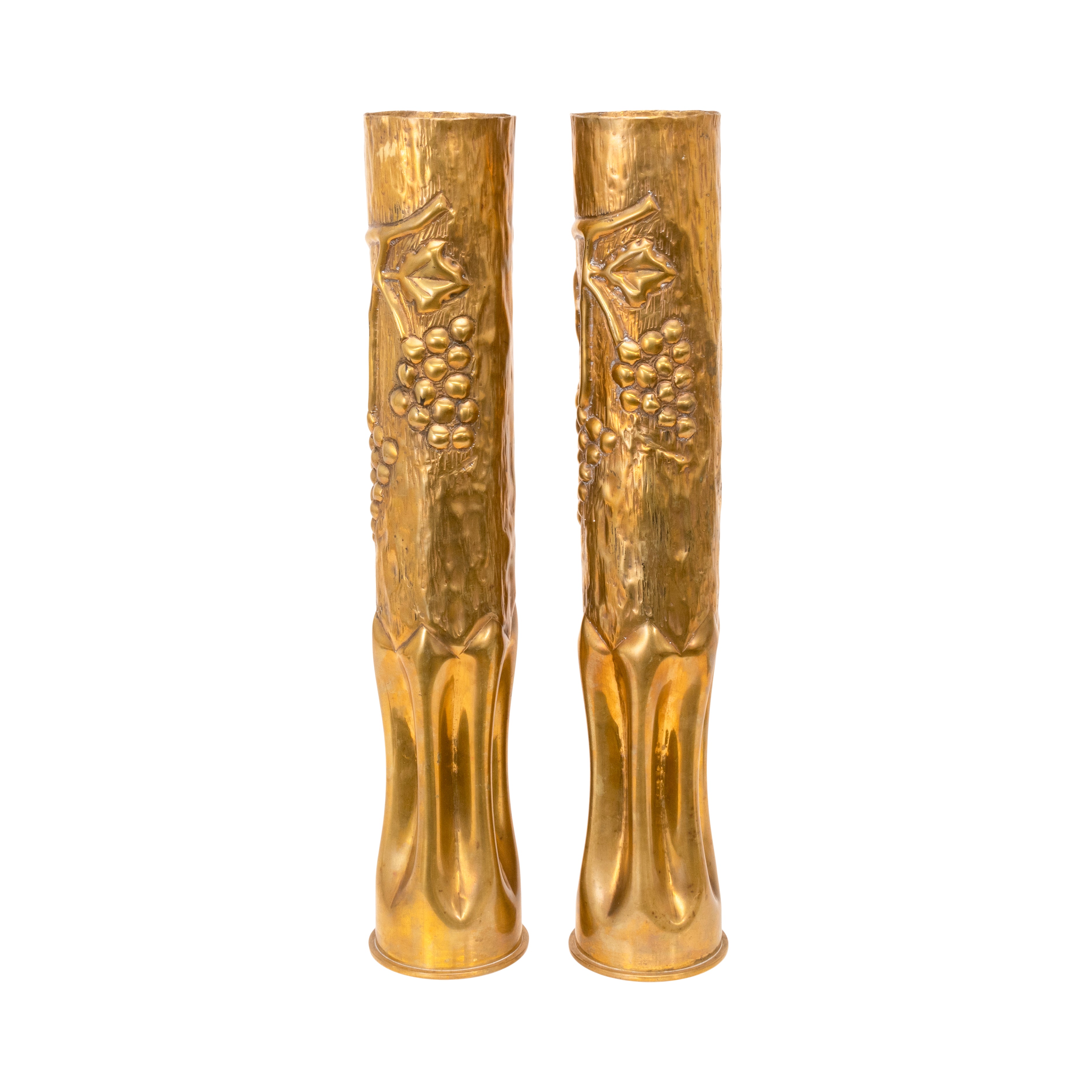 Pair WWI Trench Art Shell Casings