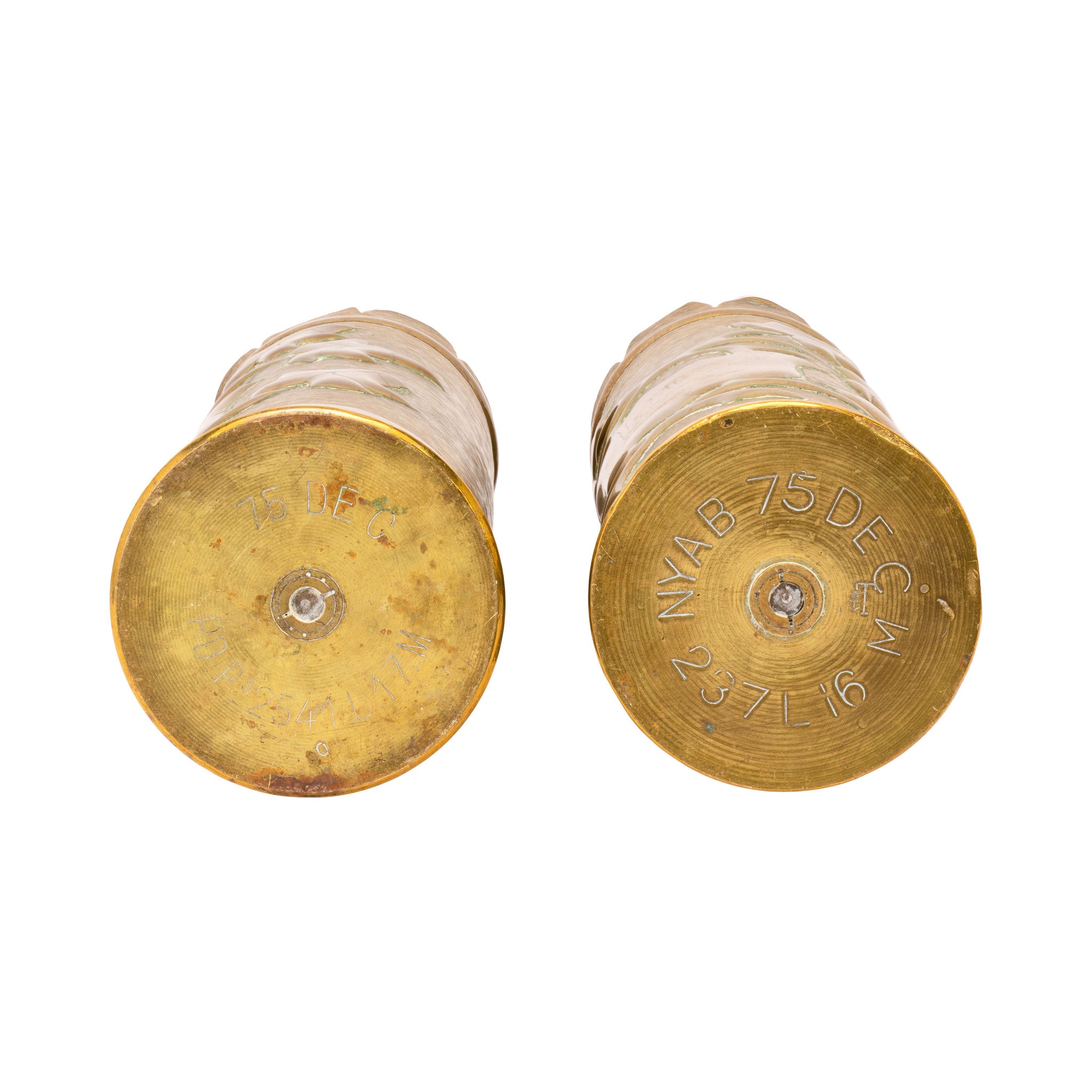 Matched Pair Trench Art Vases