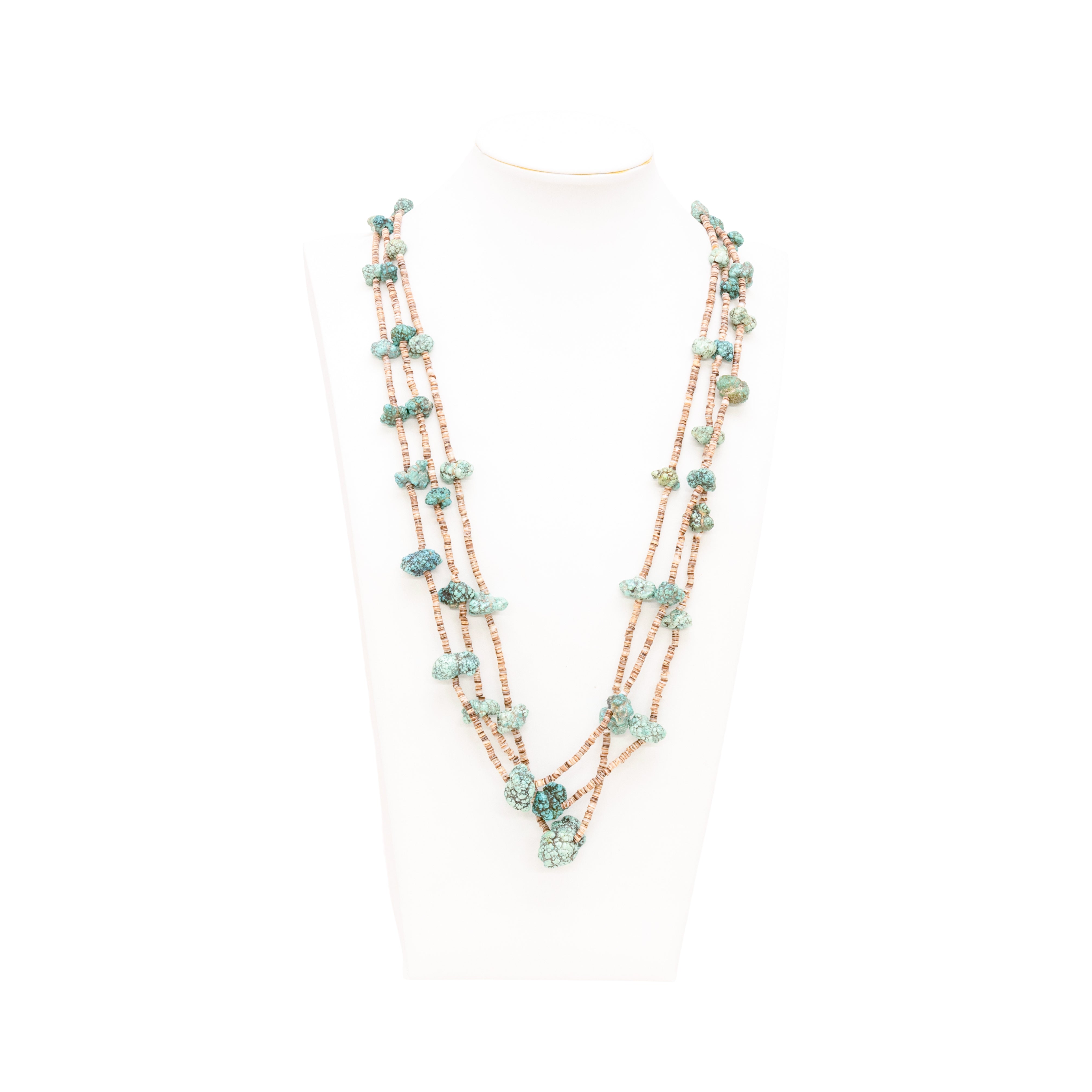 Heishi Triple Strand Turquoise Necklace