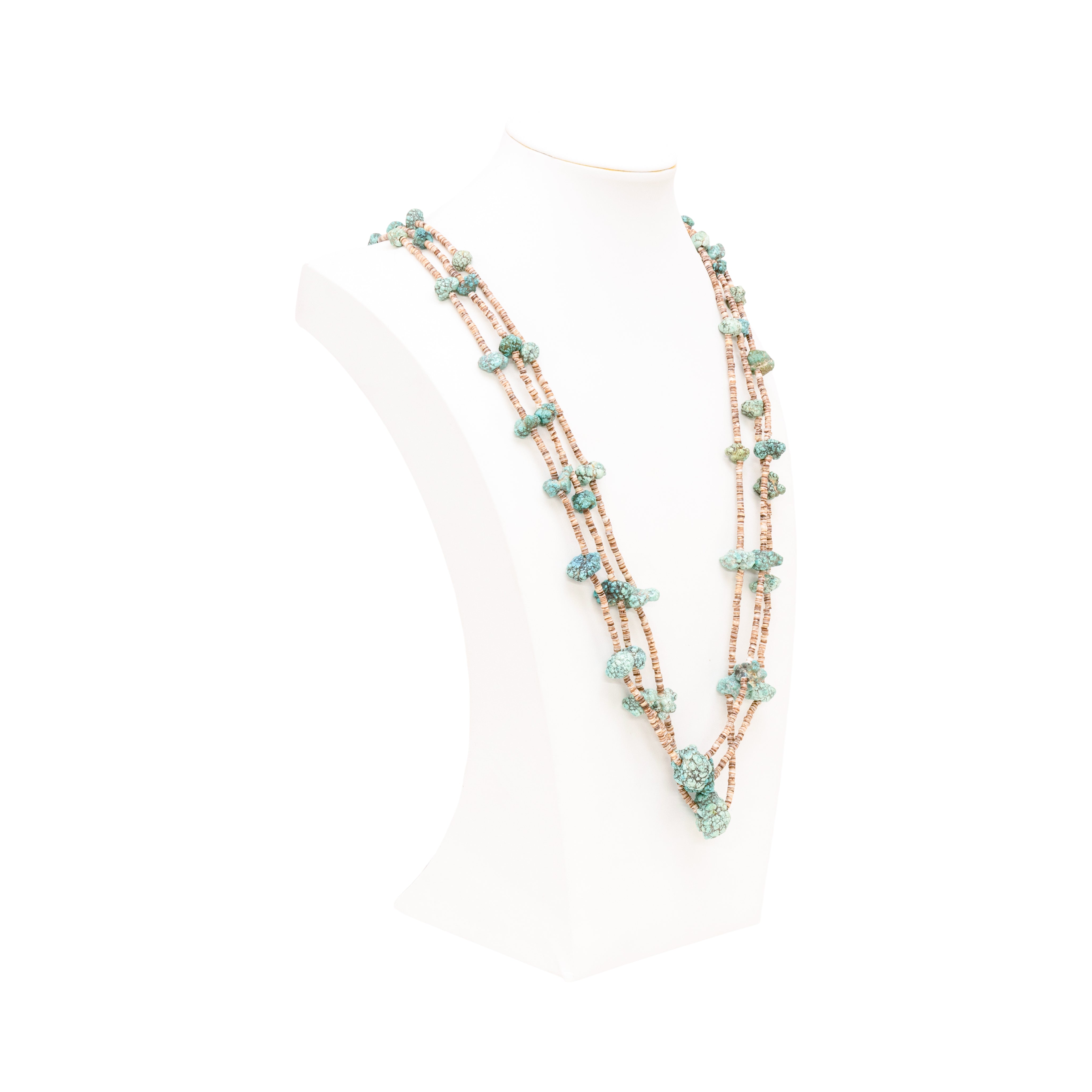 Heishi Triple Strand Turquoise Necklace
