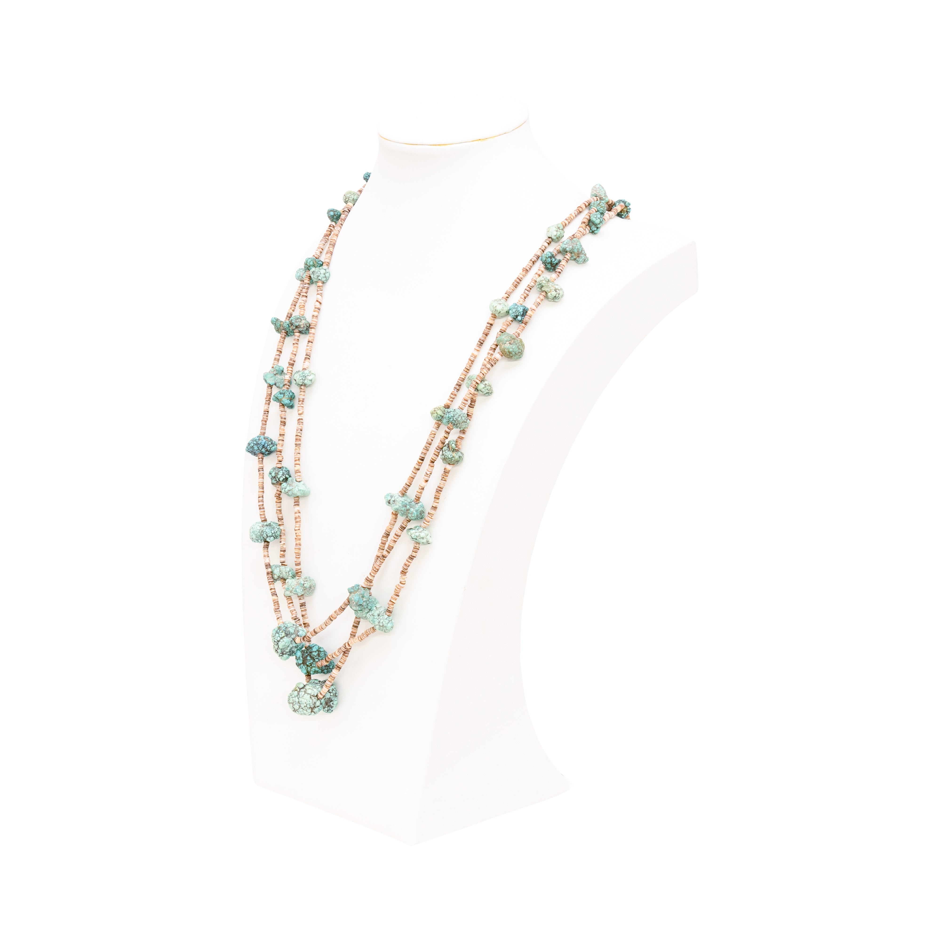 Heishi Triple Strand Turquoise Necklace