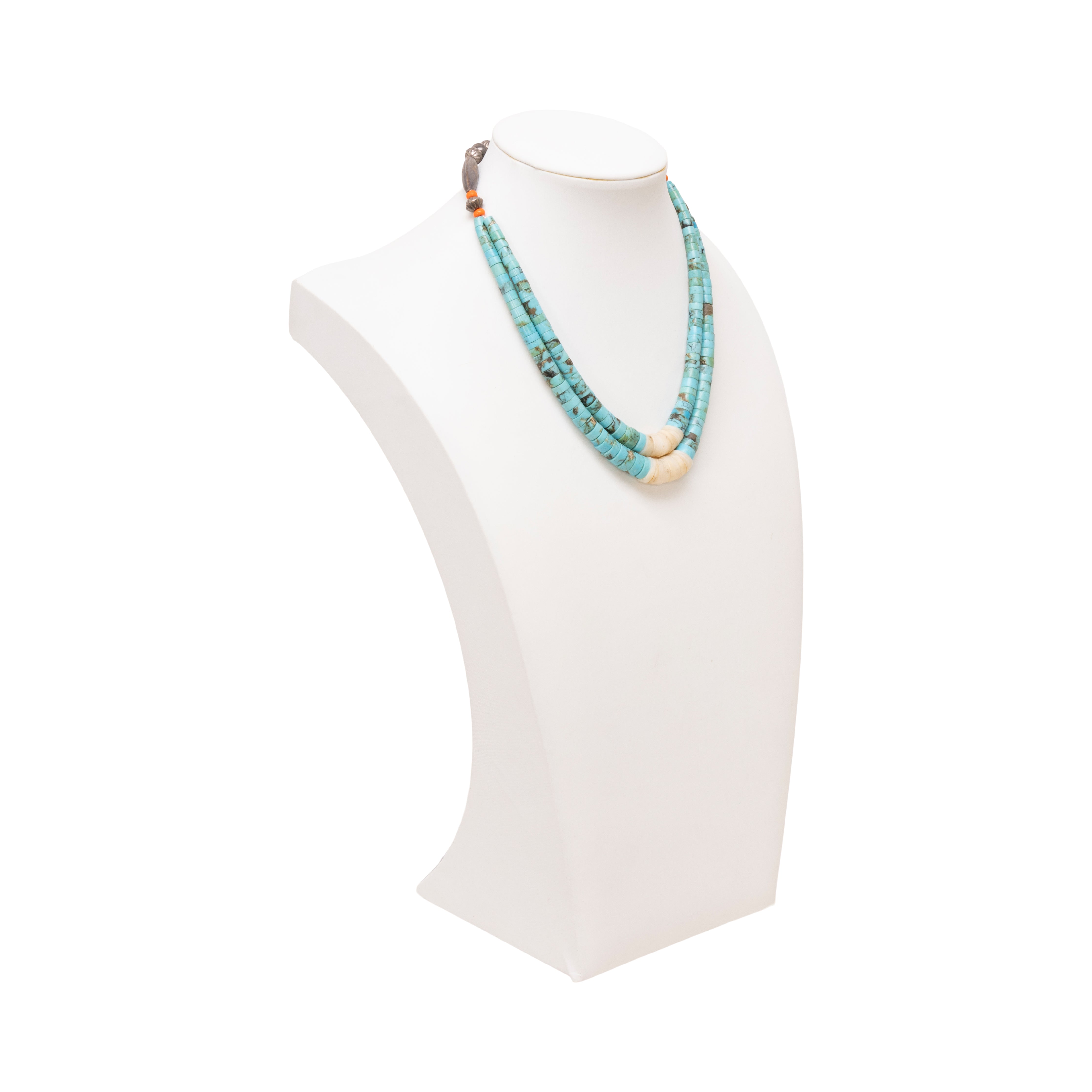 Heishi and Turquoise Double Strand Choker