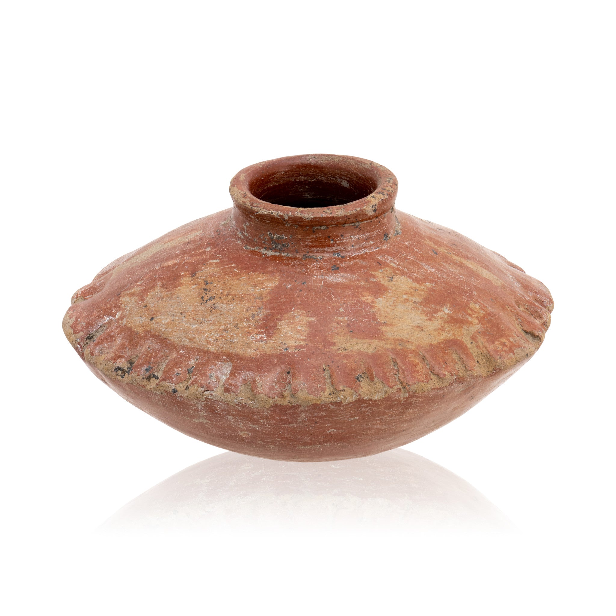 Pre-Columbian Colima Red Ware Cauldron, Native, Pottery, Prehistoric