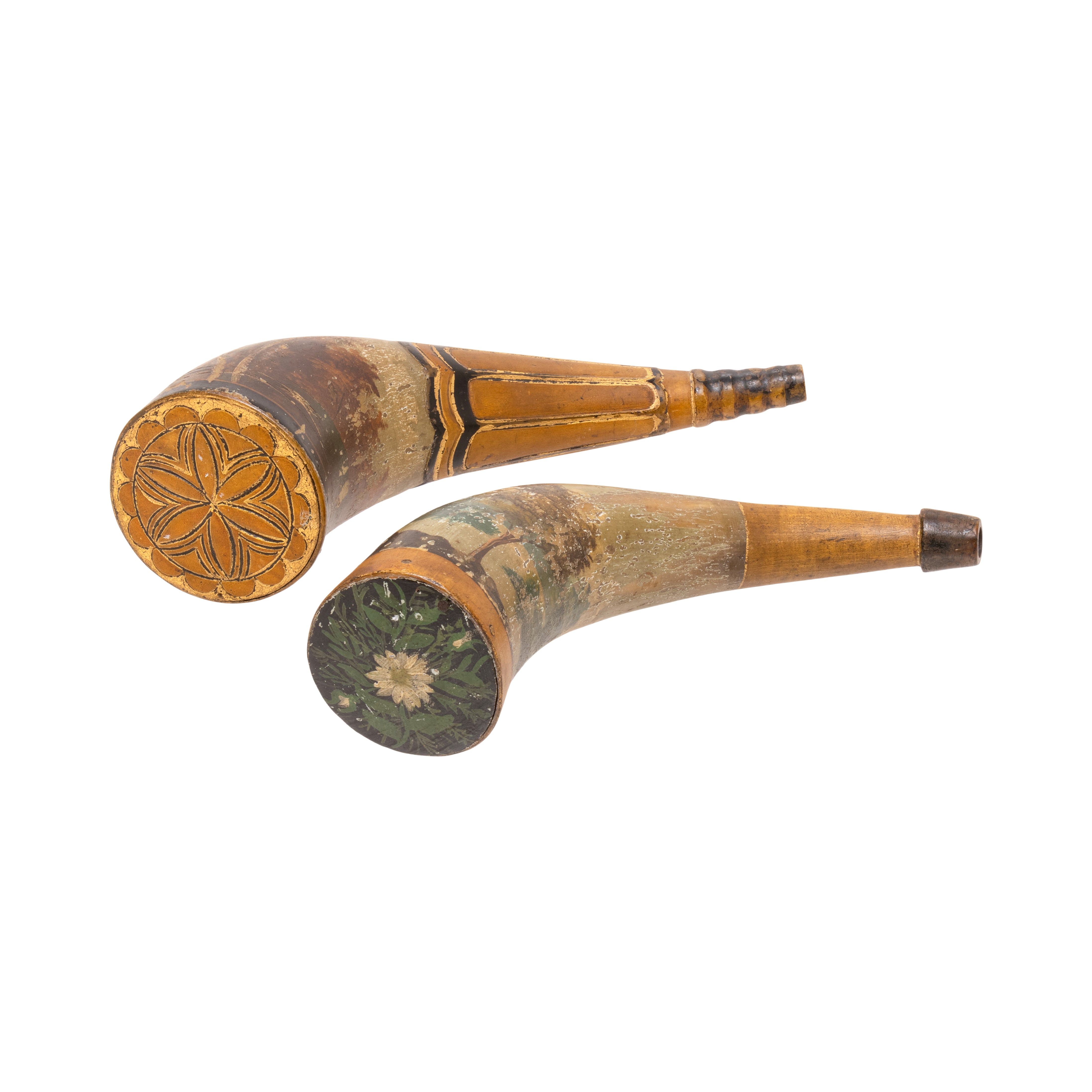 Pair Decorated Powder Horns, Firearms, Other, Powder Horn