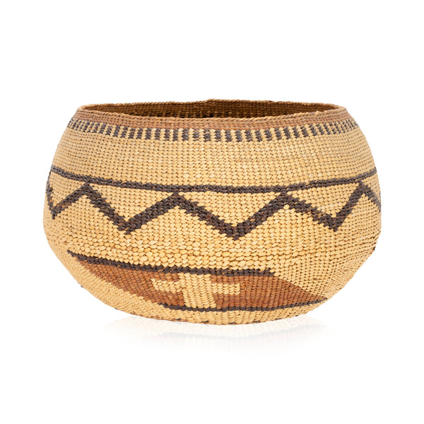 Karuk Basketry Bowl, Native, Basketry, Vertical