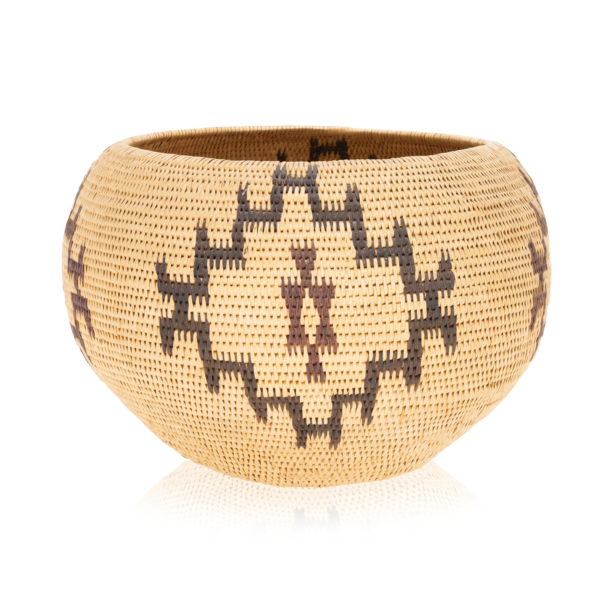 Washoe Basketry Bowl, Native, Basketry, Vertical