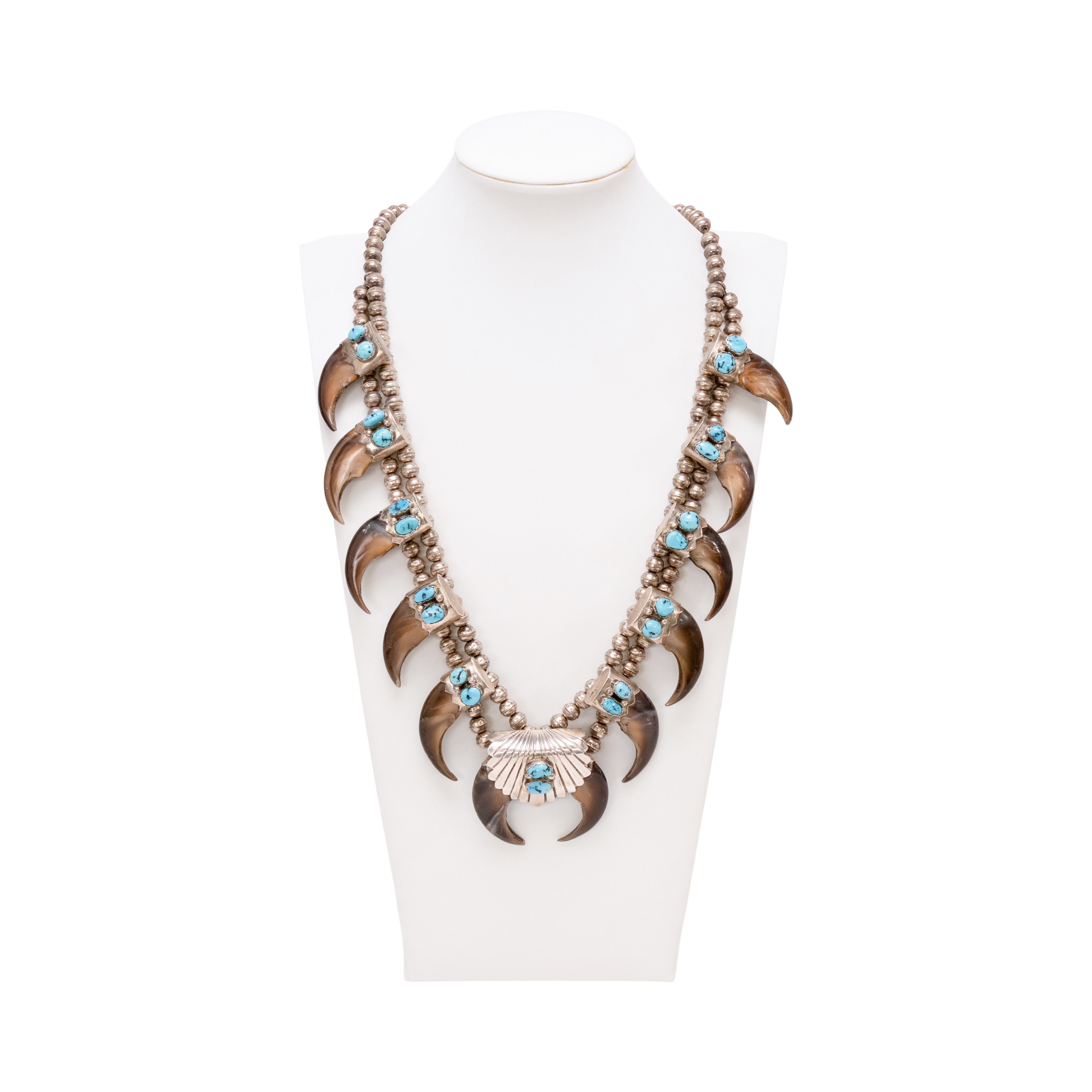 Bear Claw and Turquoise Necklace