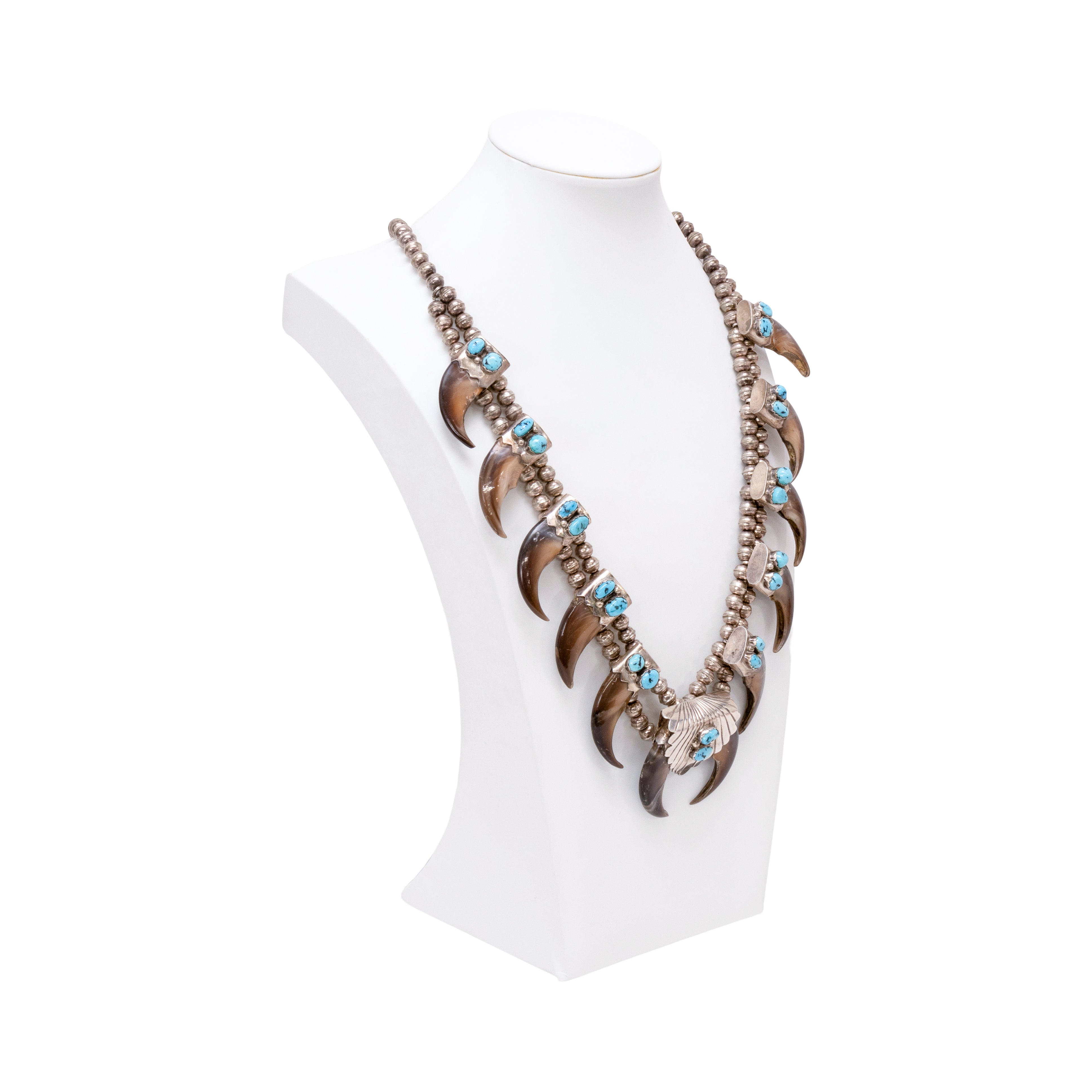 Bear Claw and Turquoise Necklace