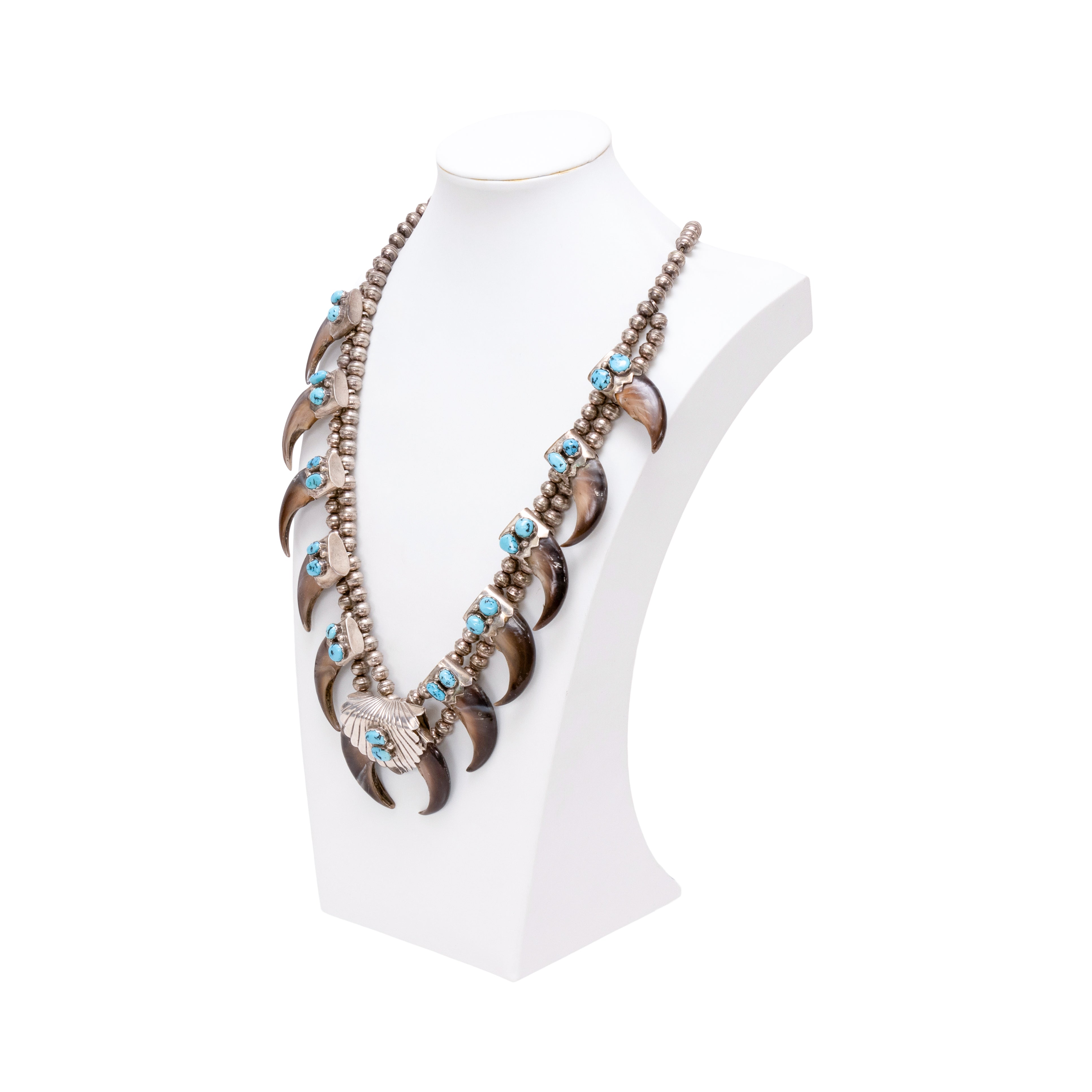 Bear Claw and Turquoise Necklace